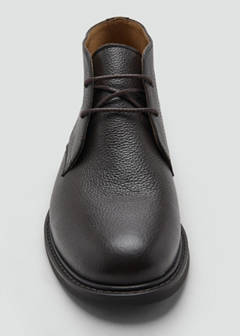 Lace-up leather ankle boots — Chocolate 4