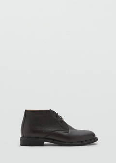 Lace-up leather ankle boots — Chocolate 1