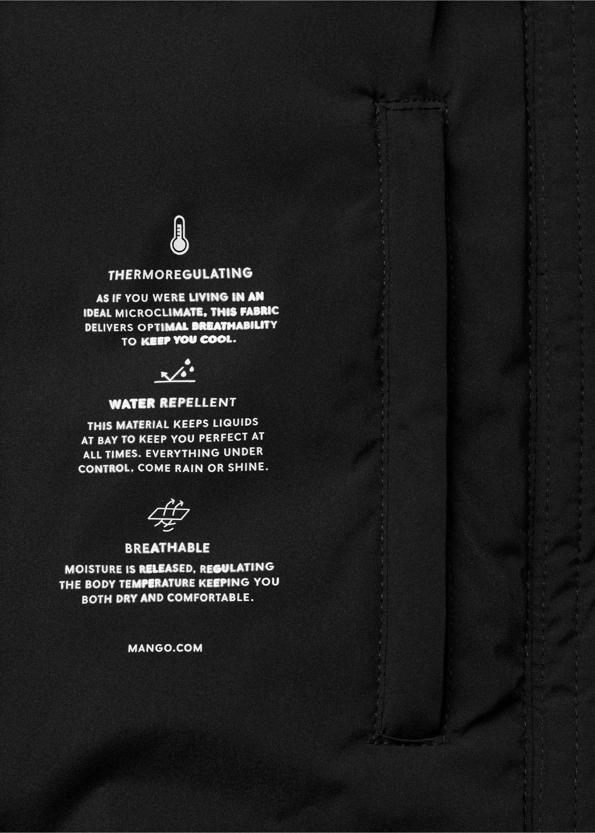 Anorak midi matelassé capuche - Détail de l'article 0, Noir. Ref: 17078264-00.