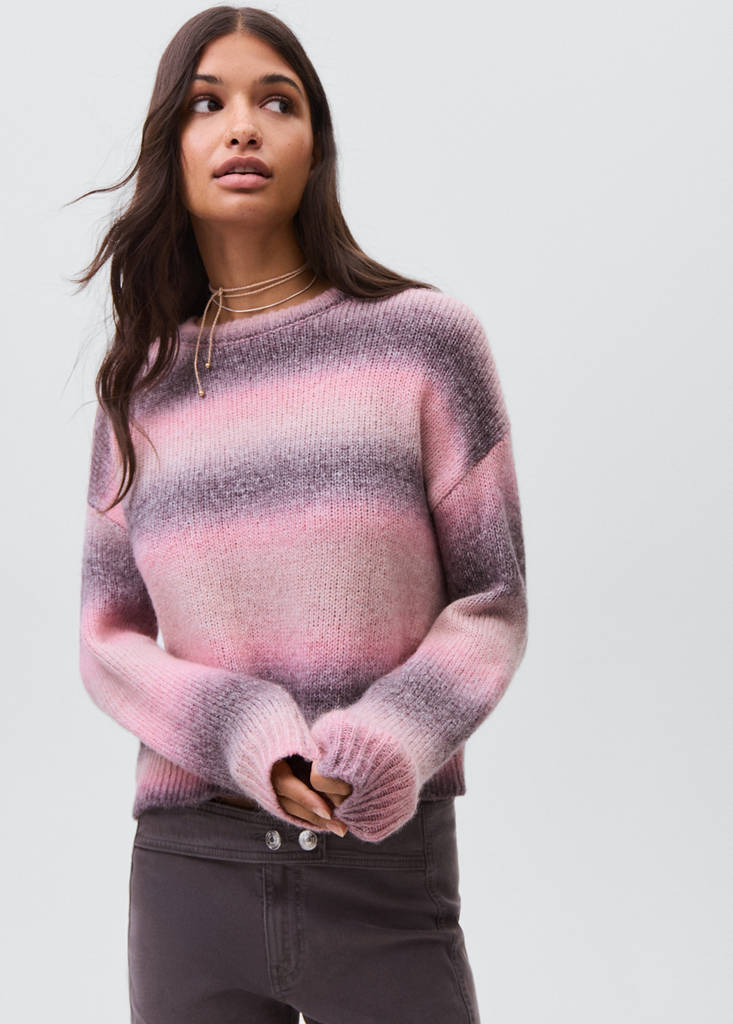 Multi-coloured knit sweater — Light Pink