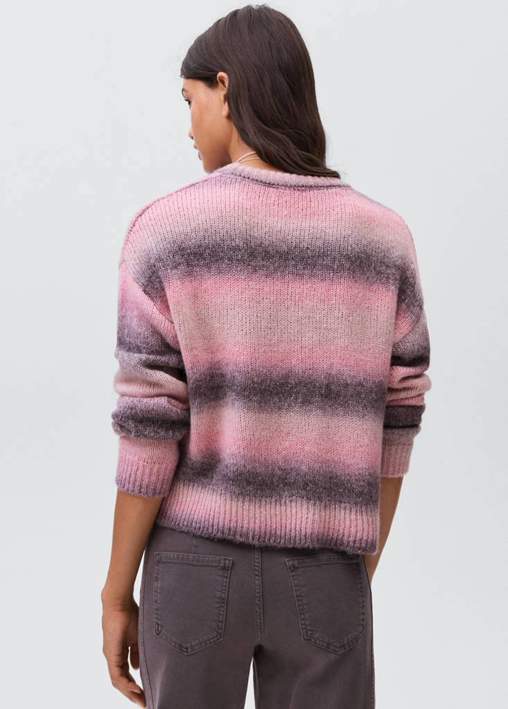 Multi-coloured knit sweater — Light Pink