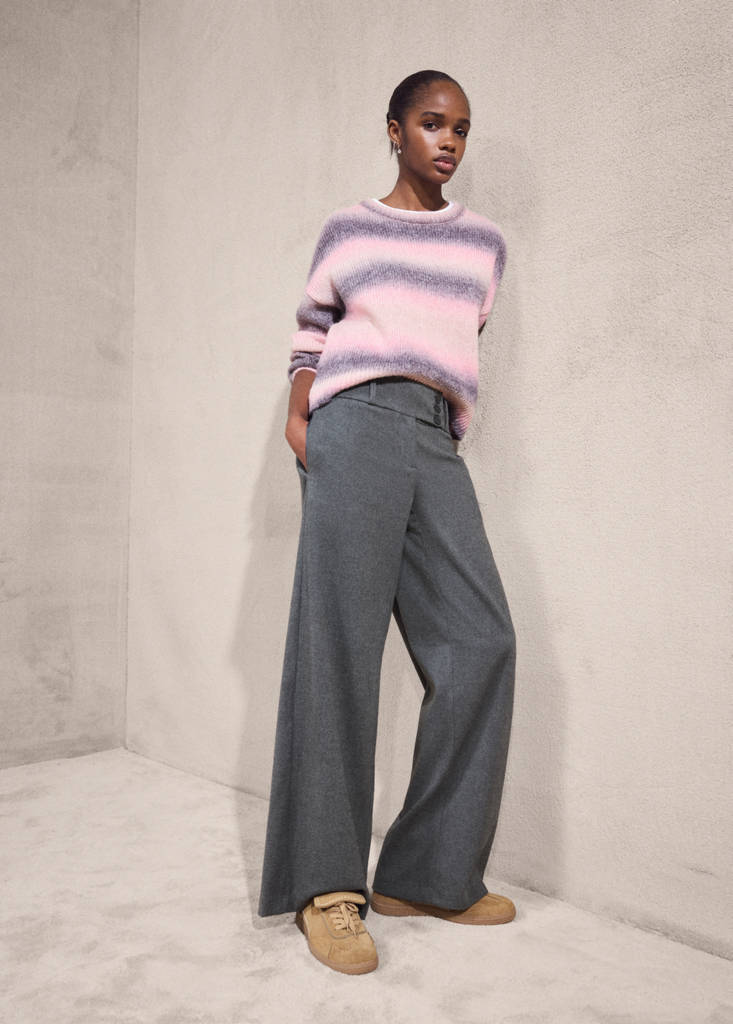 Multi-coloured knit sweater — Light Pink
