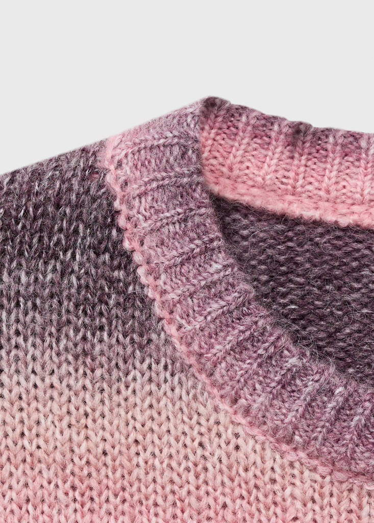 Multi-coloured knit sweater — Light Pink