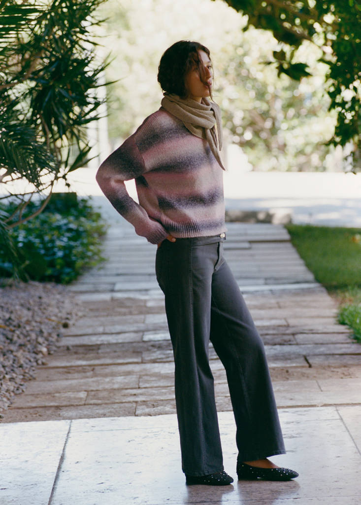 Multi-coloured knit sweater — Light Pink