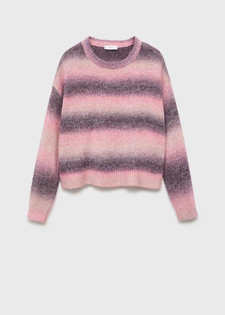Multi-coloured knit sweater — Light Pink