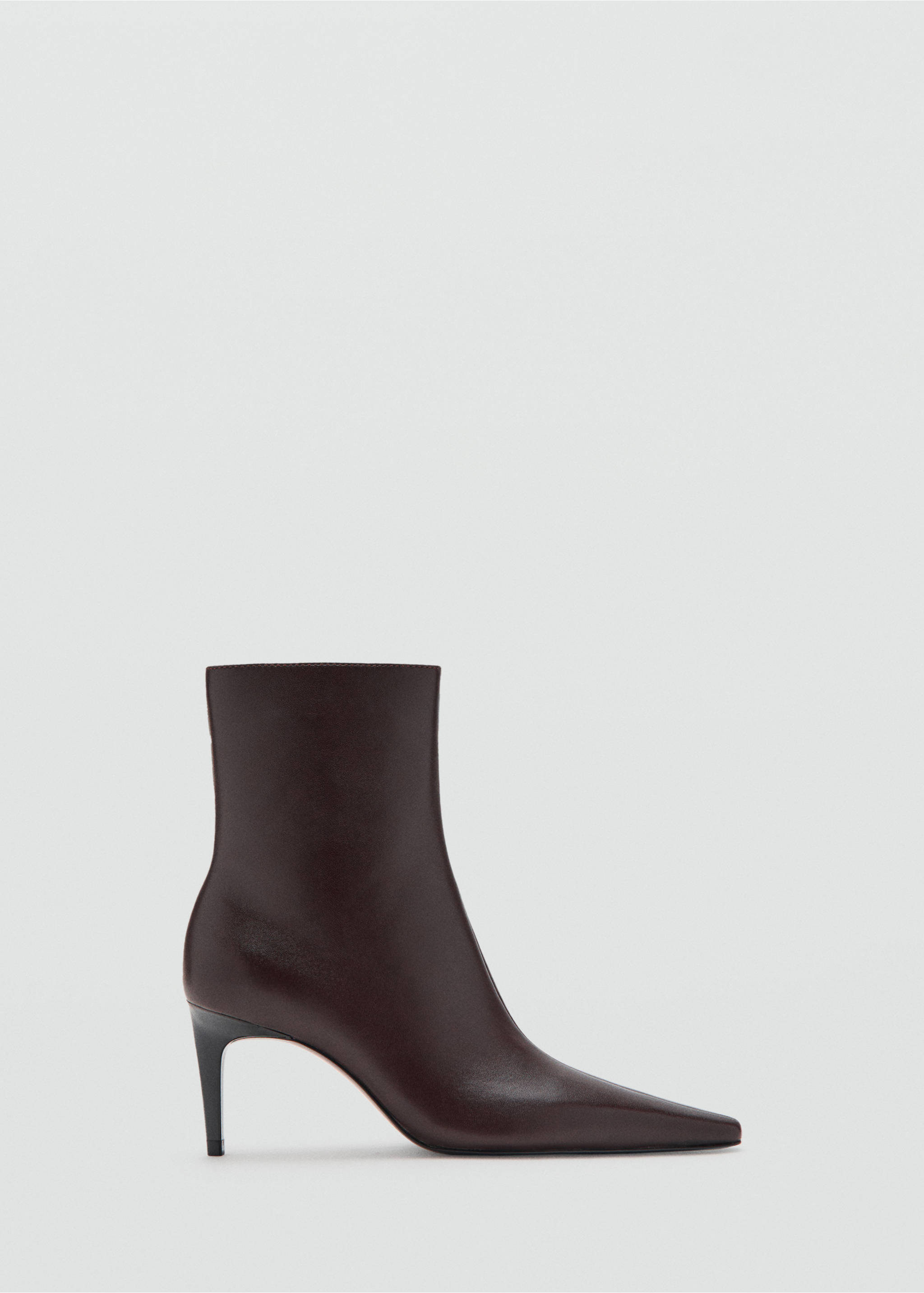 Leather pointed ankle boots - Article without model, Chocolate. Ref: 17078270-00.