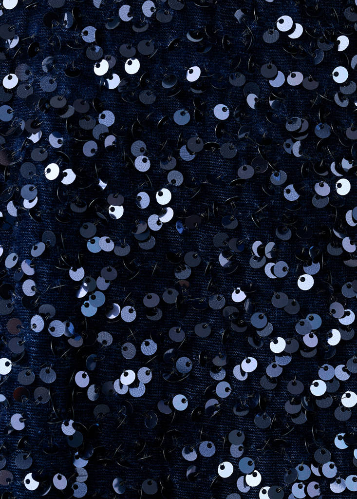 Sequined halter top — Navy