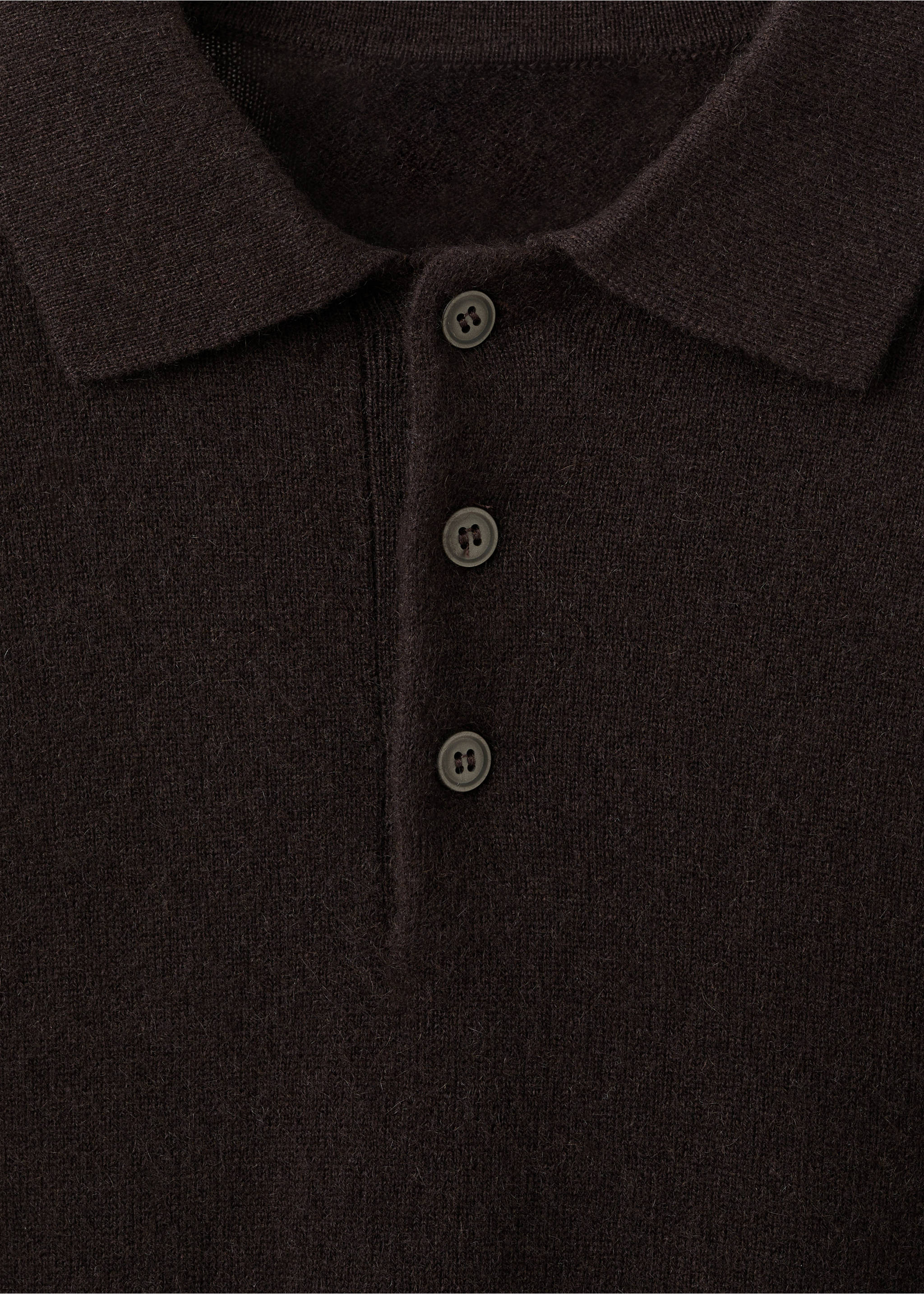 Jersey polo 100% cashmere - Detalle del artículo 8, Chocolate. Ref: 17078276-00.