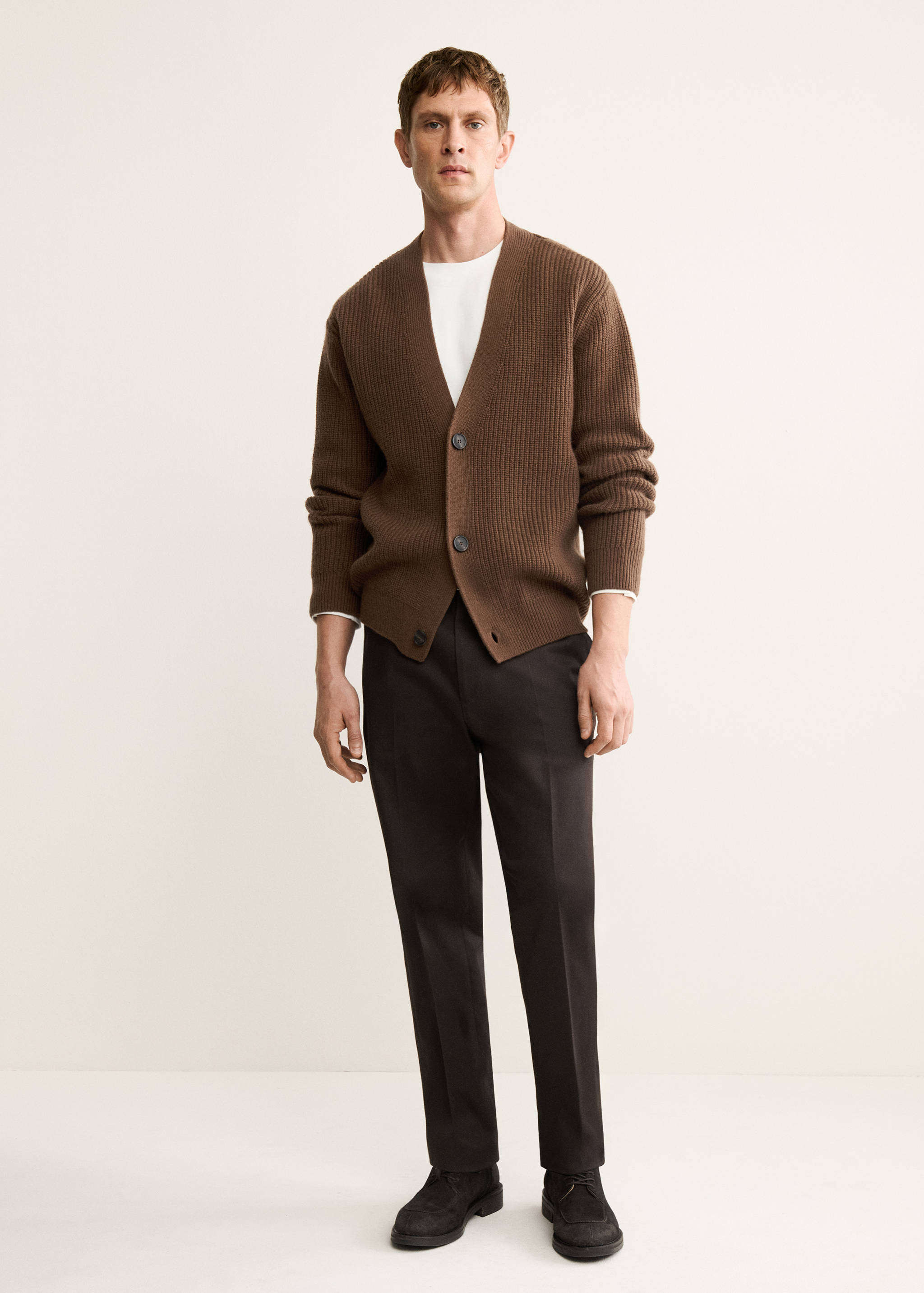 100% wool cardigan with buttons - General plane