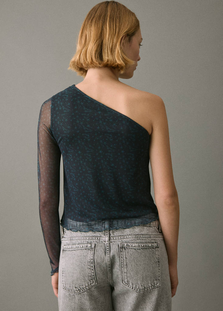 Stars print tulle T-shirt — Green