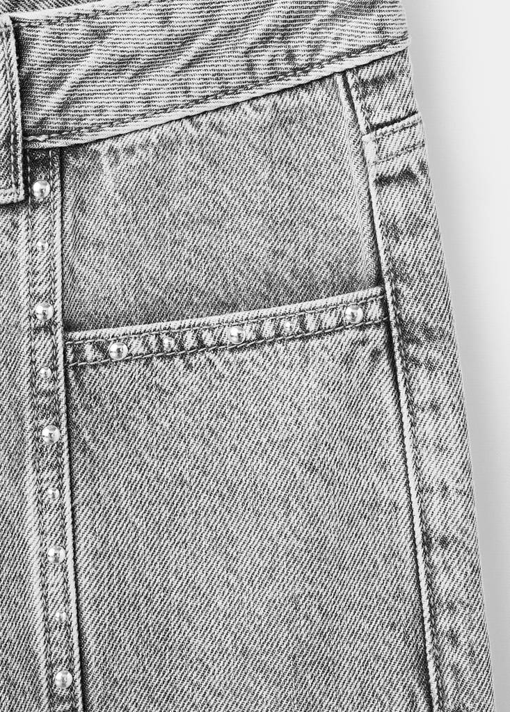 Straight-fit jeans with studs — Denim Grey