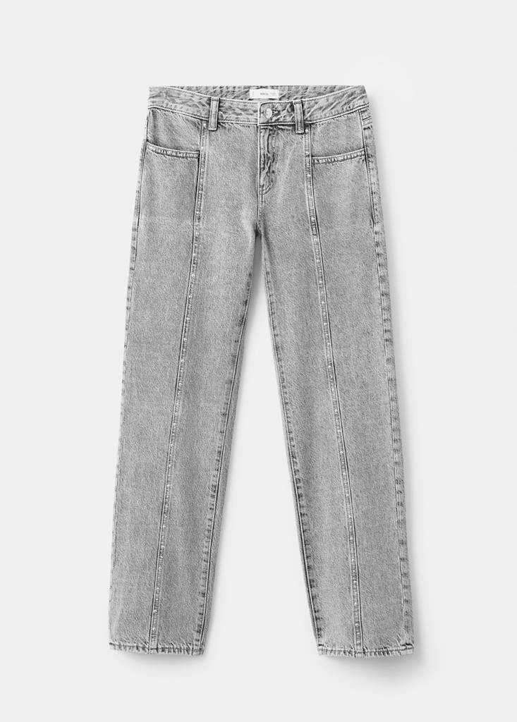 Straight-fit jeans with studs — Denim Grey