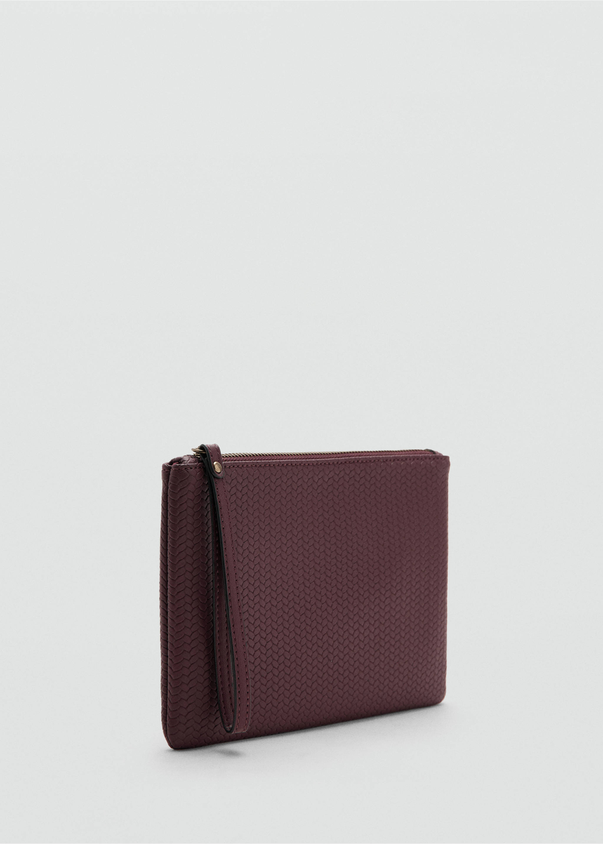 Клатч с эффектом плетения - Средний план, Бургундия. Ref: 17078282-00.