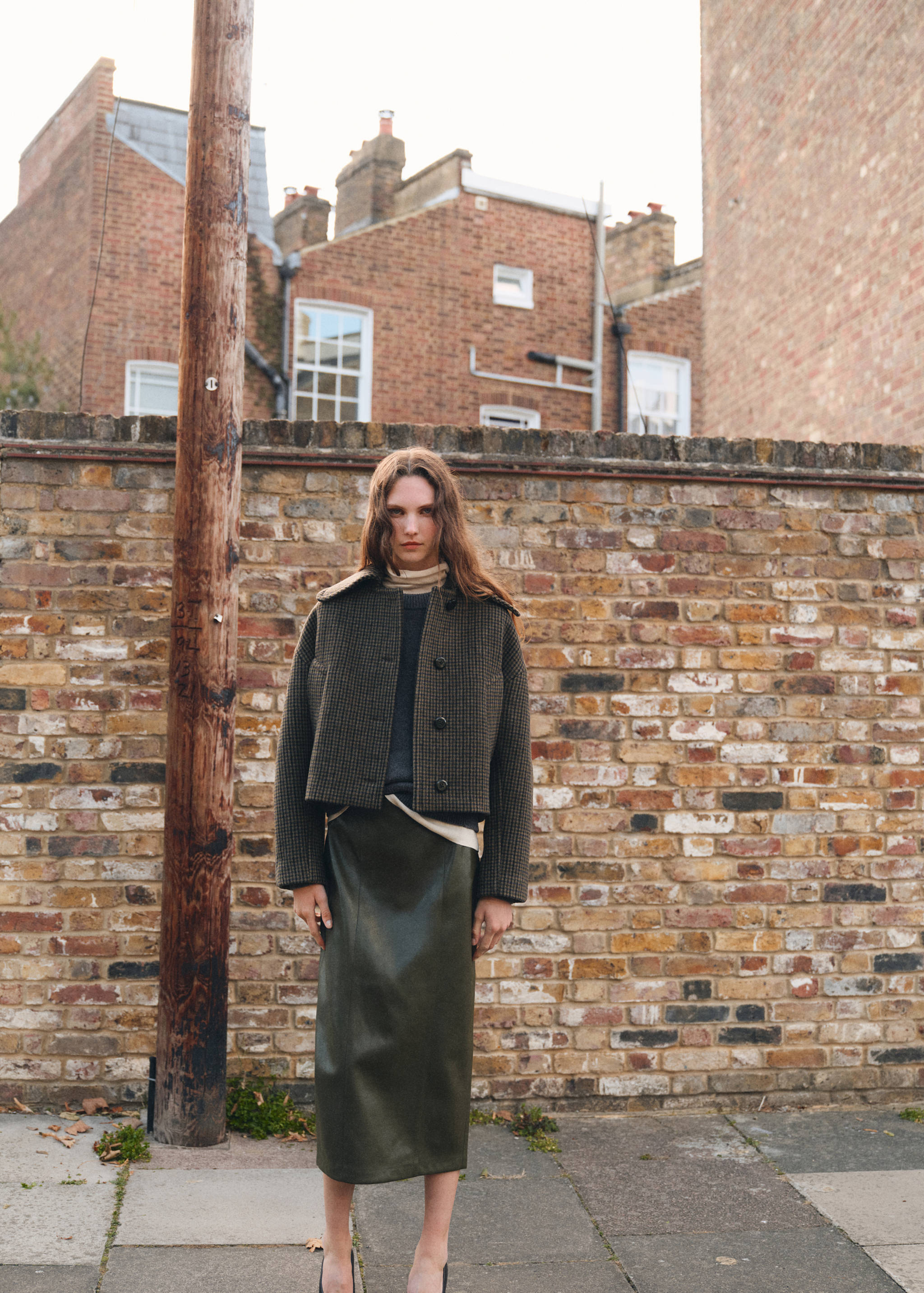 Houndstooth wool jacket - General plane