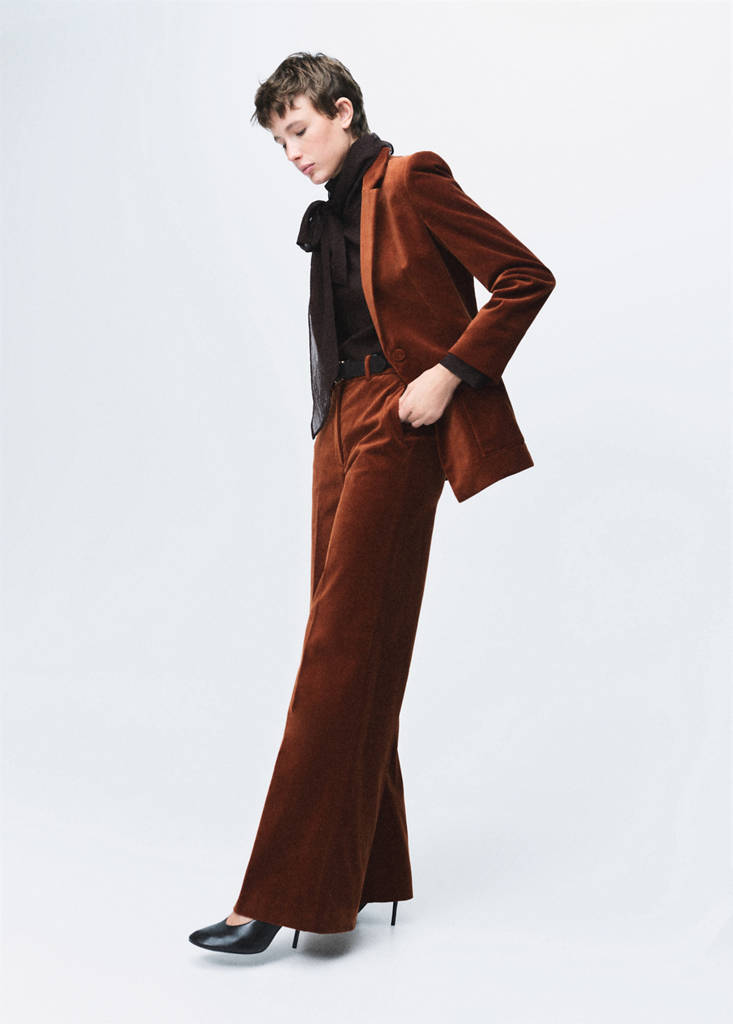 Velvet suit trousers — Burnt Orange