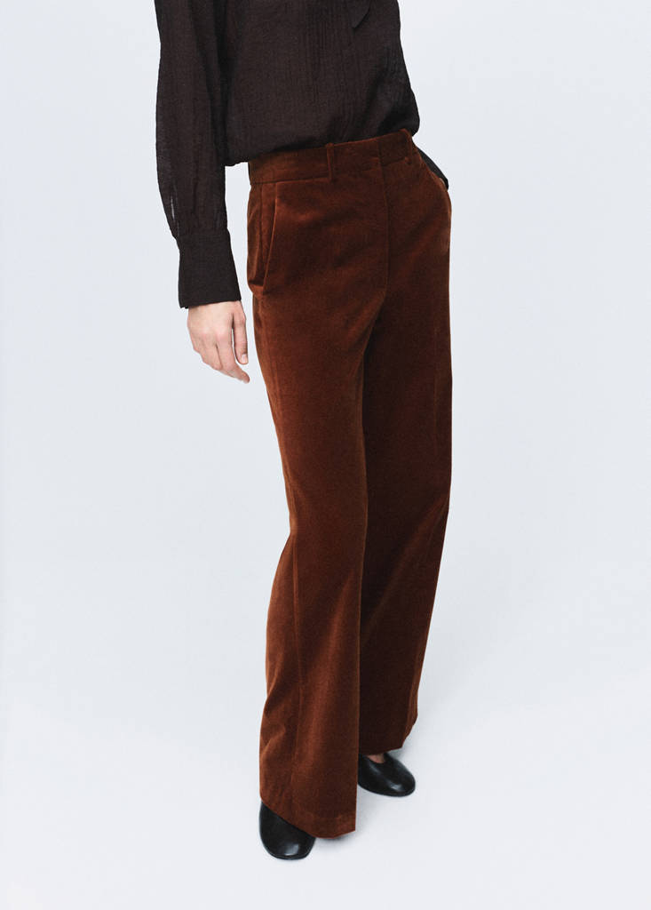 Velvet suit trousers — Burnt Orange