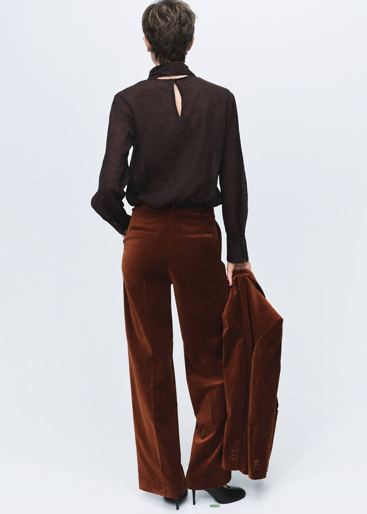 Velvet suit trousers — Burnt Orange
