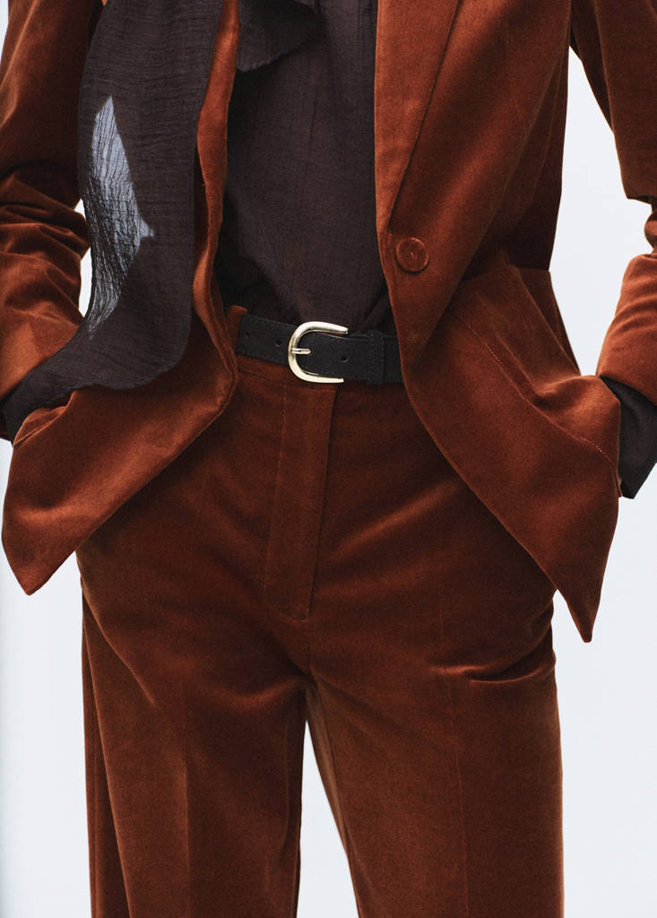 Velvet suit trousers — Burnt Orange