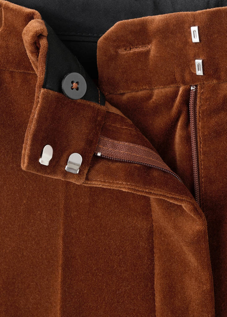 Velvet suit trousers — Burnt Orange