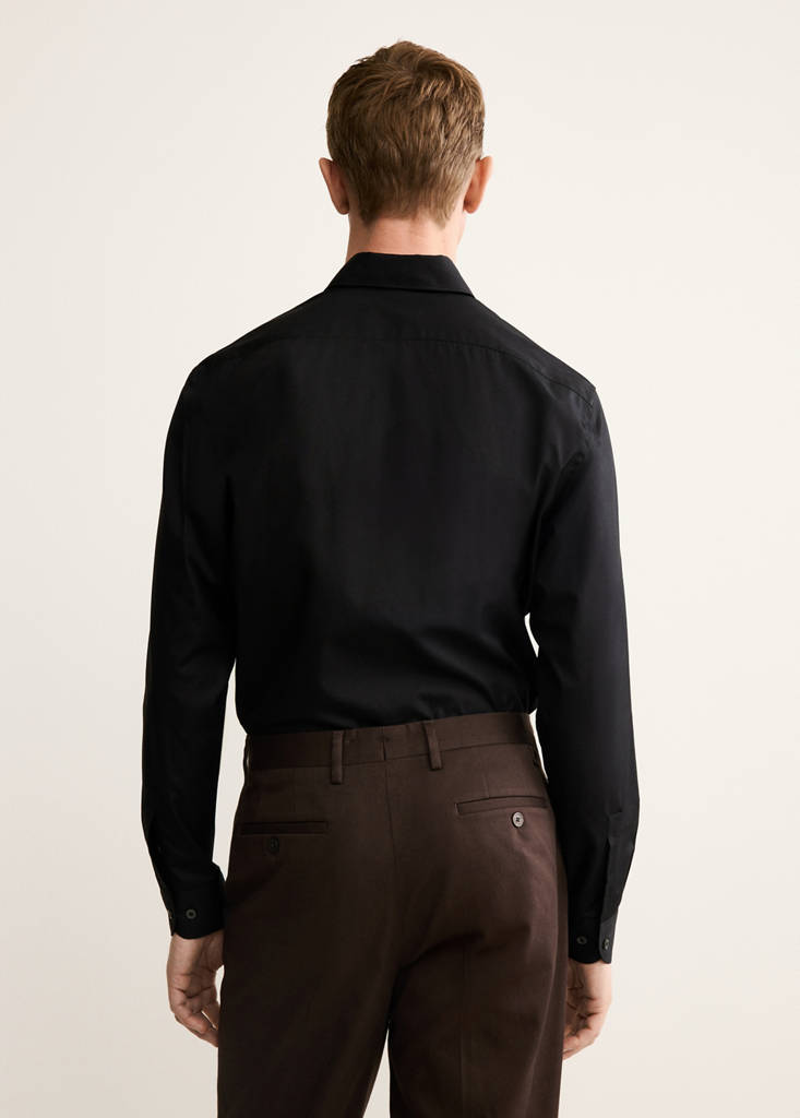Regular-fit 100% cotton shirt — Black
