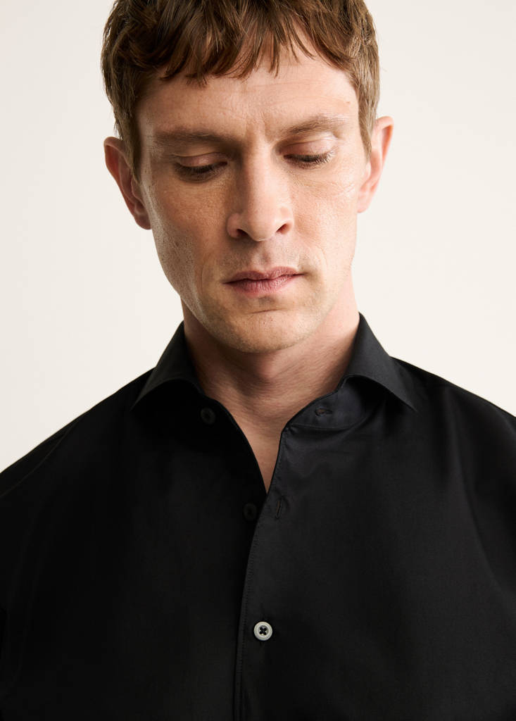 Regular-fit 100% cotton shirt — Black