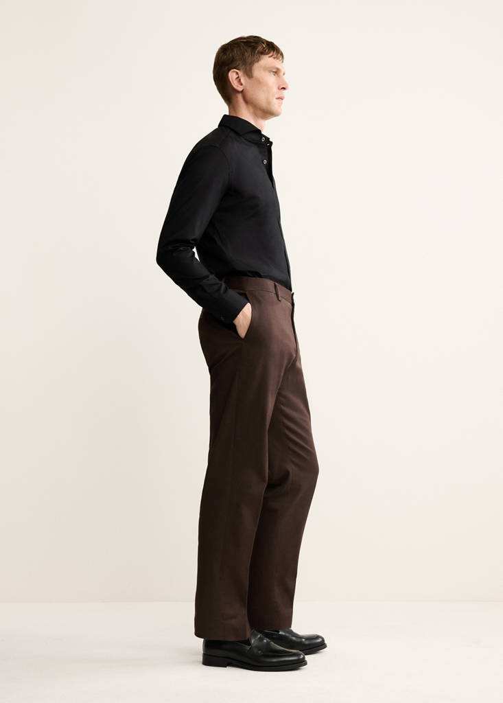 Regular-fit 100% cotton shirt — Black