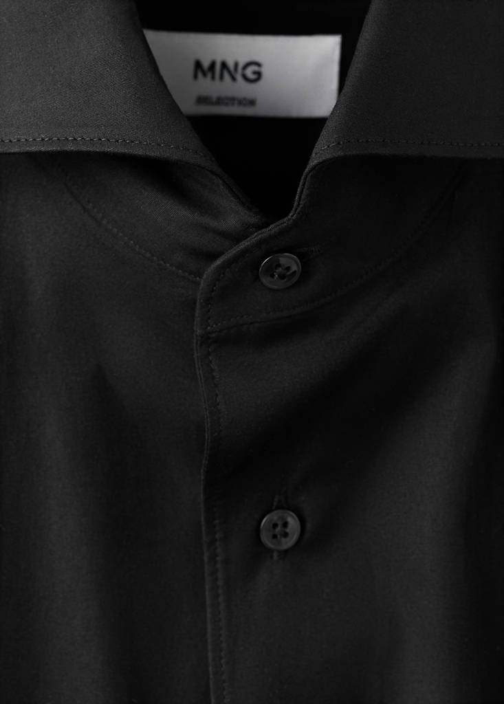Regular-fit 100% cotton shirt — Black