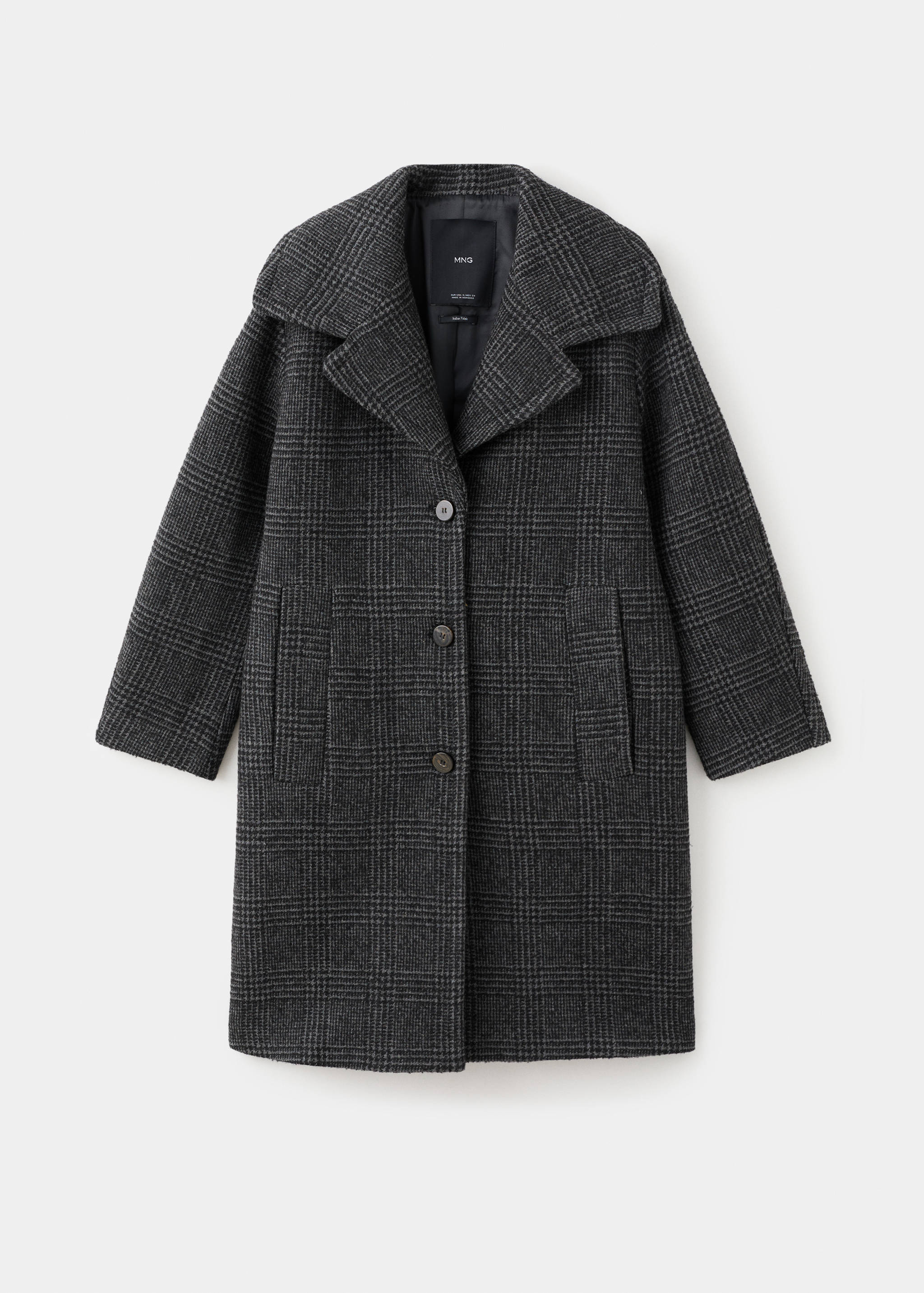 Checked wool-blend coat - Article without model