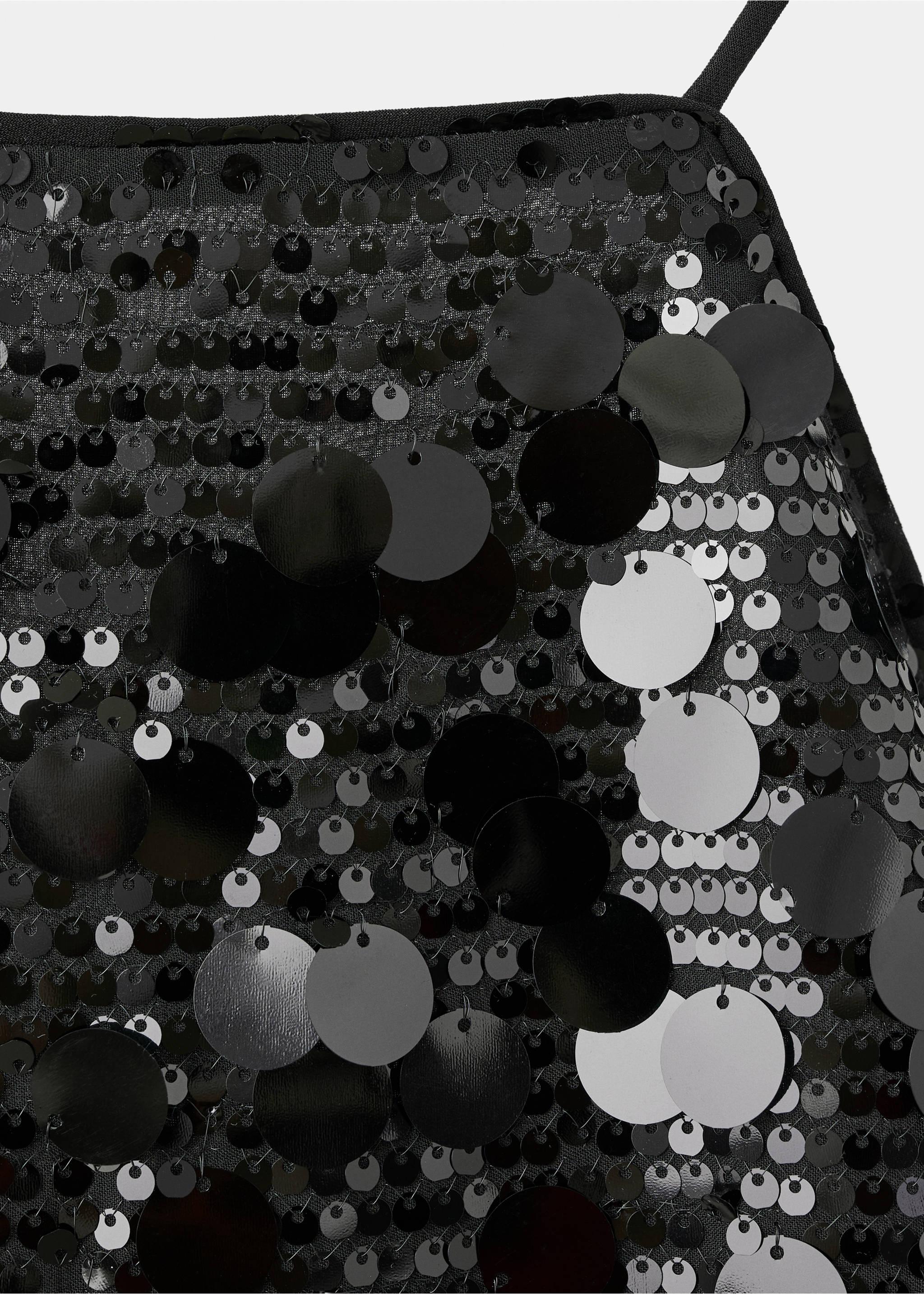 Короткое платье с пайетками - Деталь изделия 8, Черный. Ref: 17078632-00.