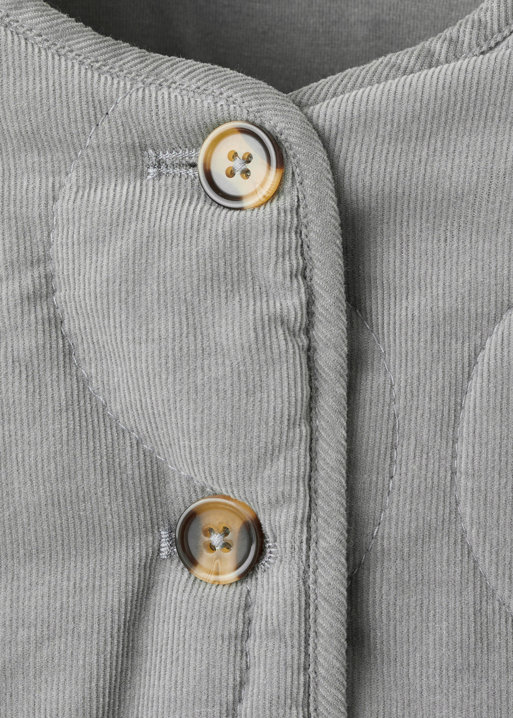 Corduroy quilted coat - Details of the article 8