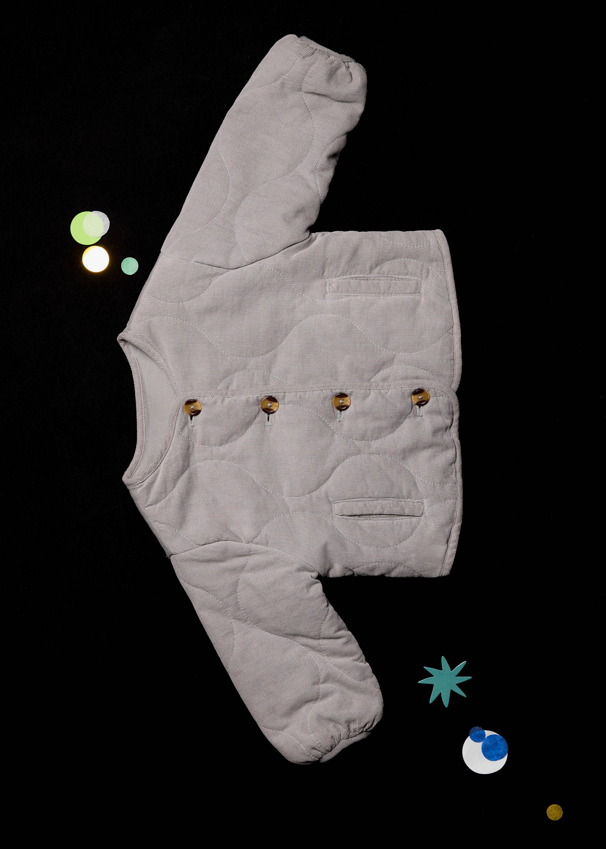 Corduroy quilted coat - Details of the article 5