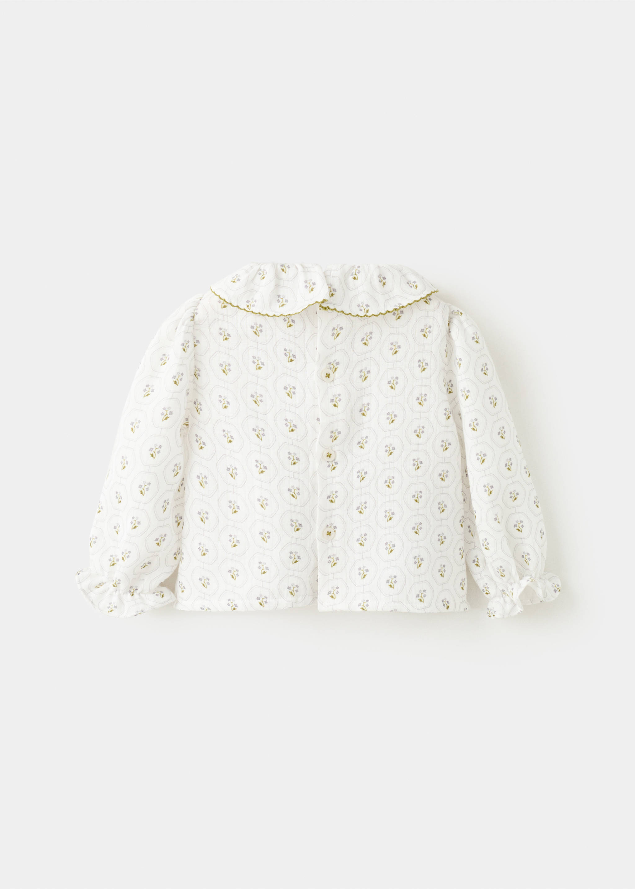 Printed cotton blouse - Reverse of the article, Off White. Ref: 17078637-00.