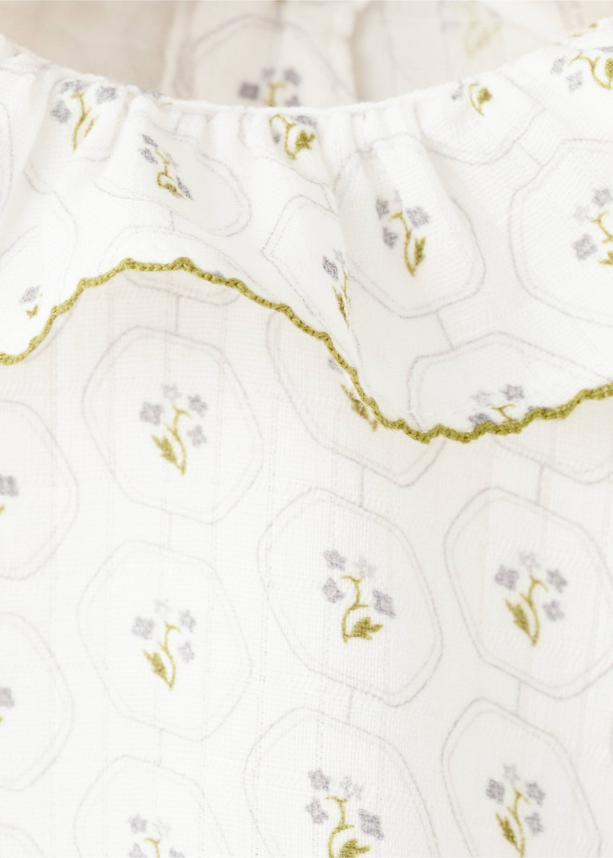 Printed cotton blouse - Details of the article 8, Off White. Ref: 17078637-00.