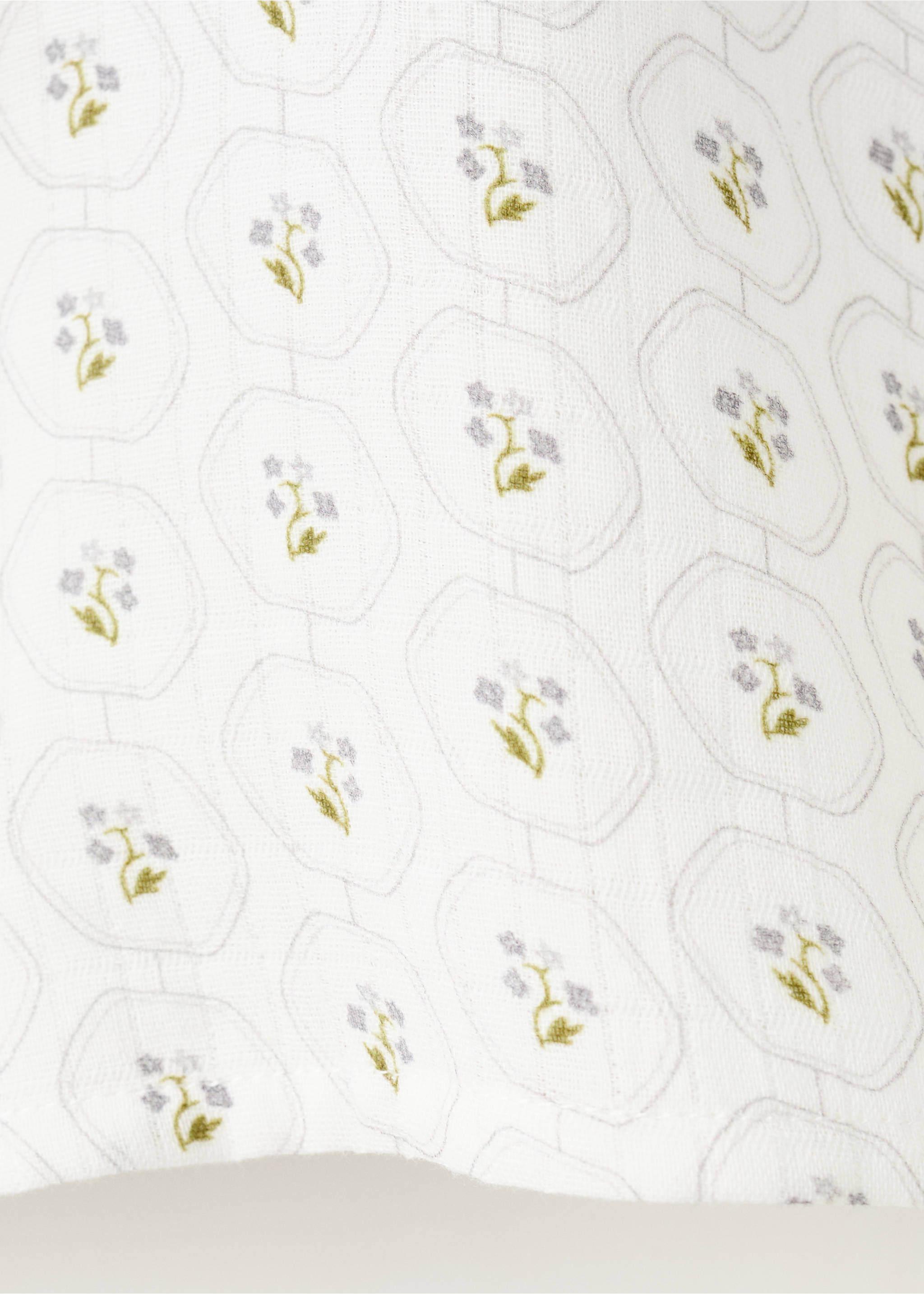 Printed cotton blouse - Details of the article 0, Off White. Ref: 17078637-00.