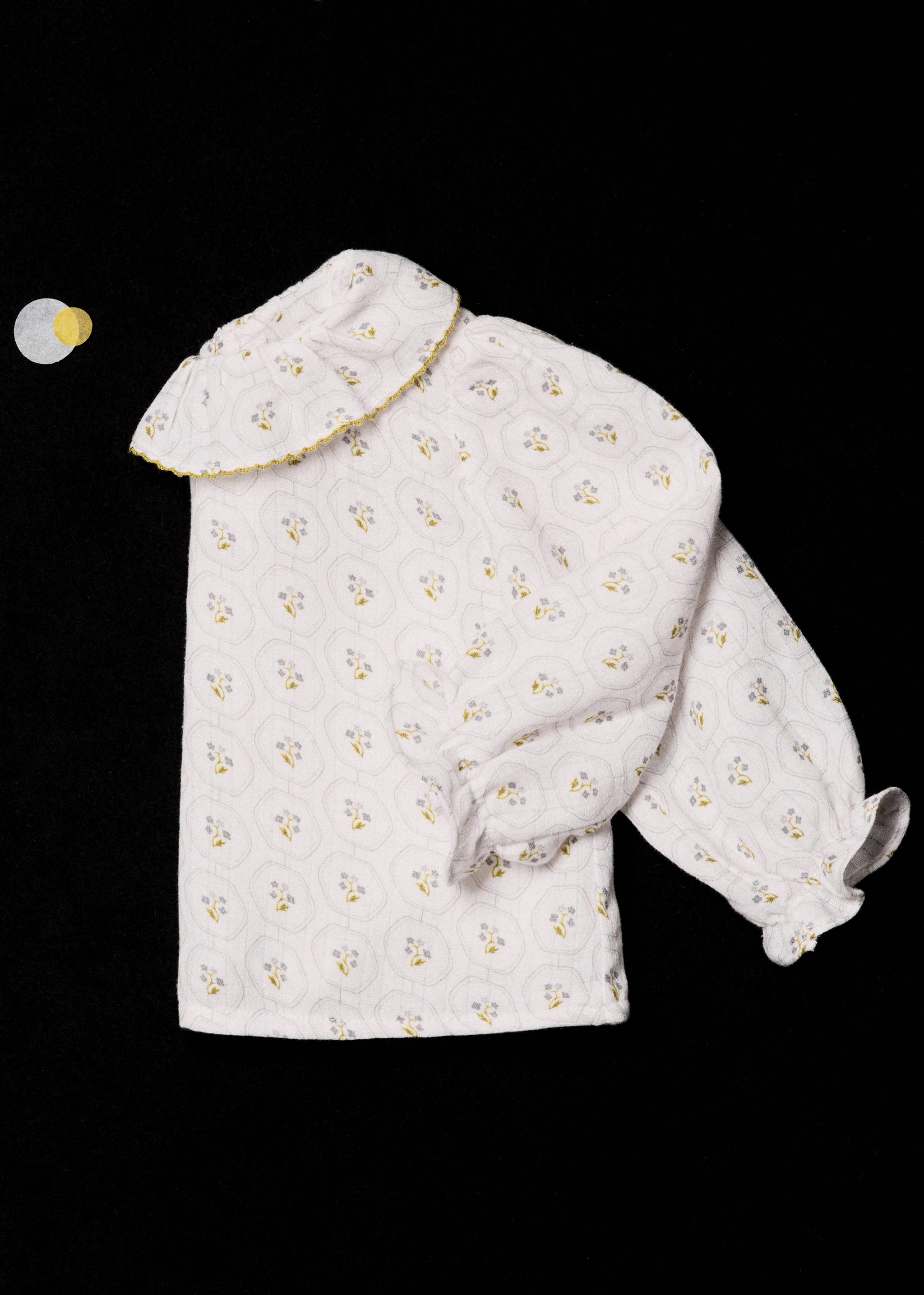 Printed cotton blouse - Details of the article 5, Off White. Ref: 17078637-00.