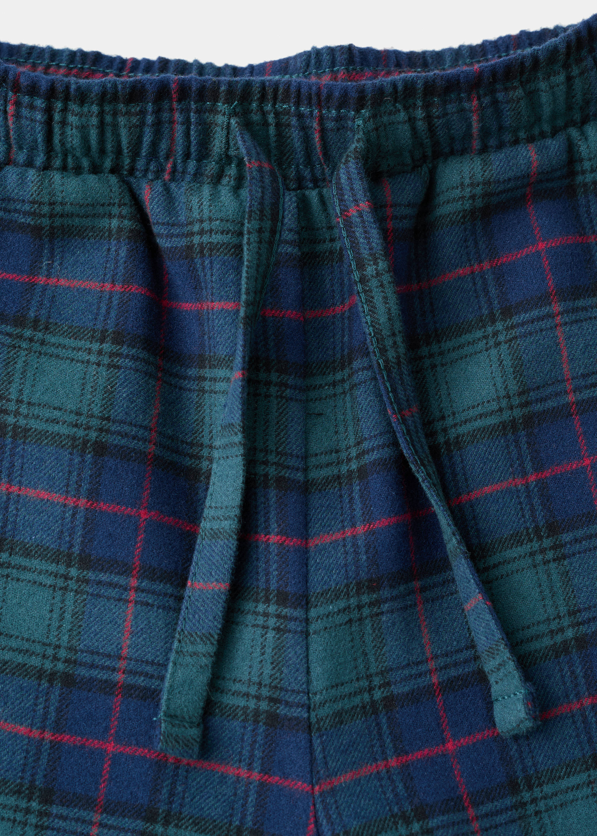 长款格子睡衣 - null