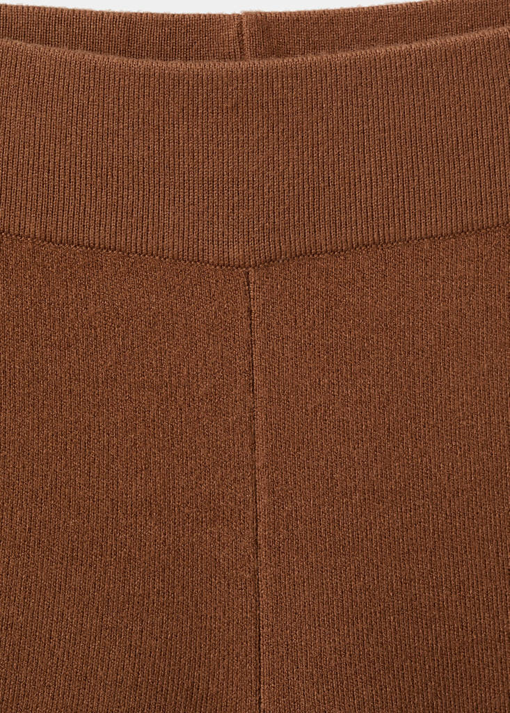 Straight knitted trousers — Caramel