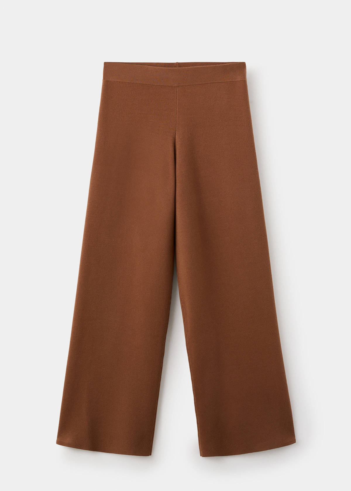 Straight knitted trousers — Caramel