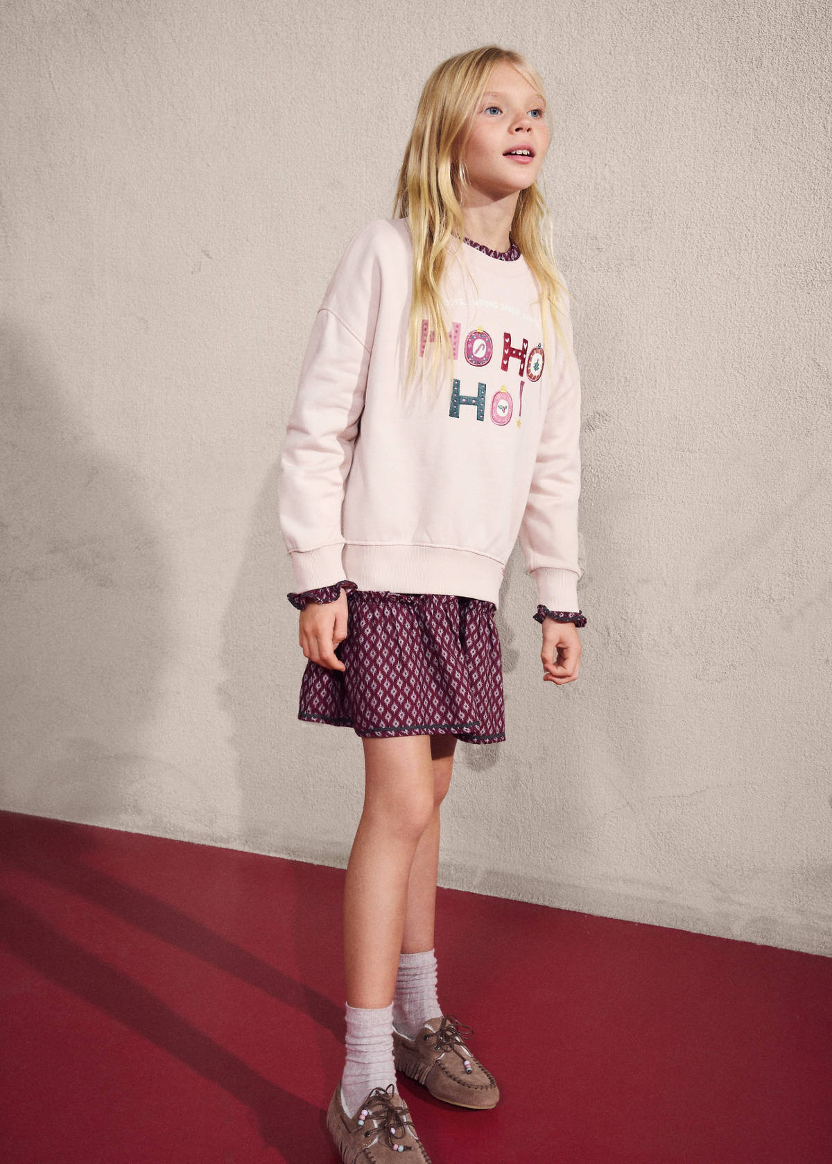 Embroidered cotton sweatshirt — Pink