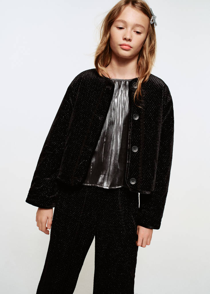 Lurex jacket with buttons — Black
