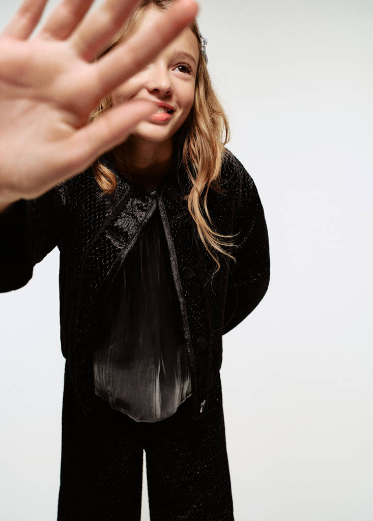 Lurex jacket with buttons — Black