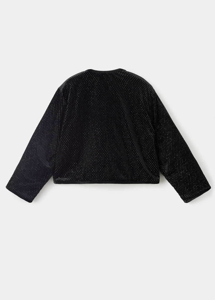 Lurex jacket with buttons — Black