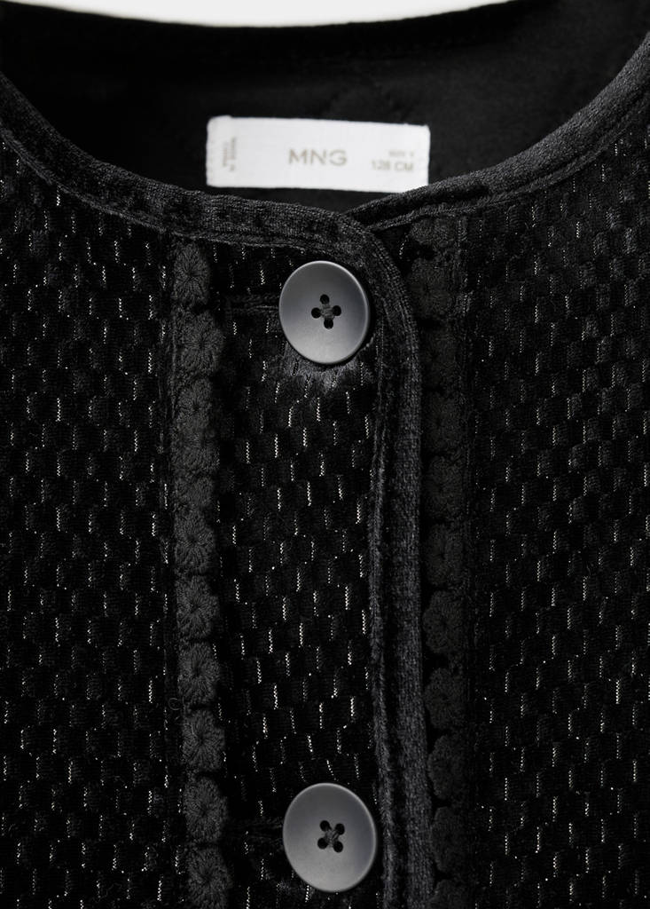 Lurex jacket with buttons — Black