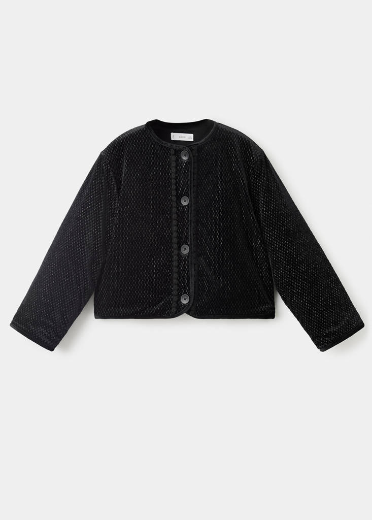 Lurex jacket with buttons — Black