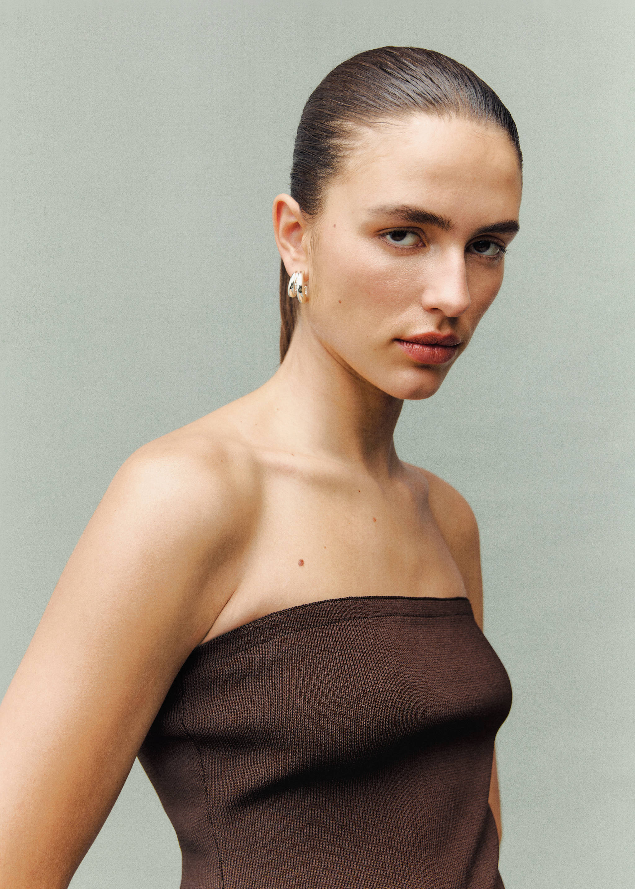 Combined strapless dress - Details of the article 1