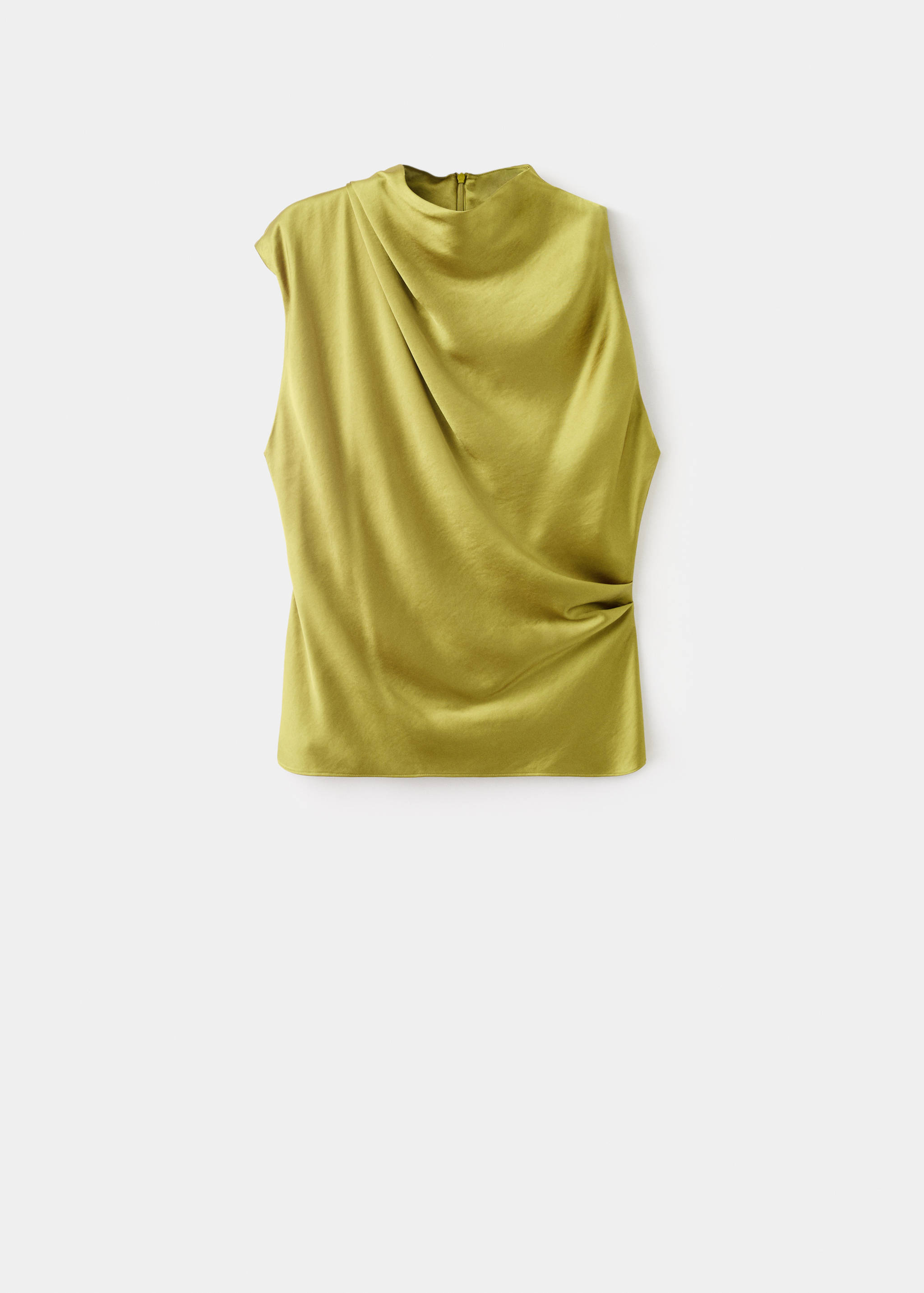 Satin blouse with draped neck - Article without model