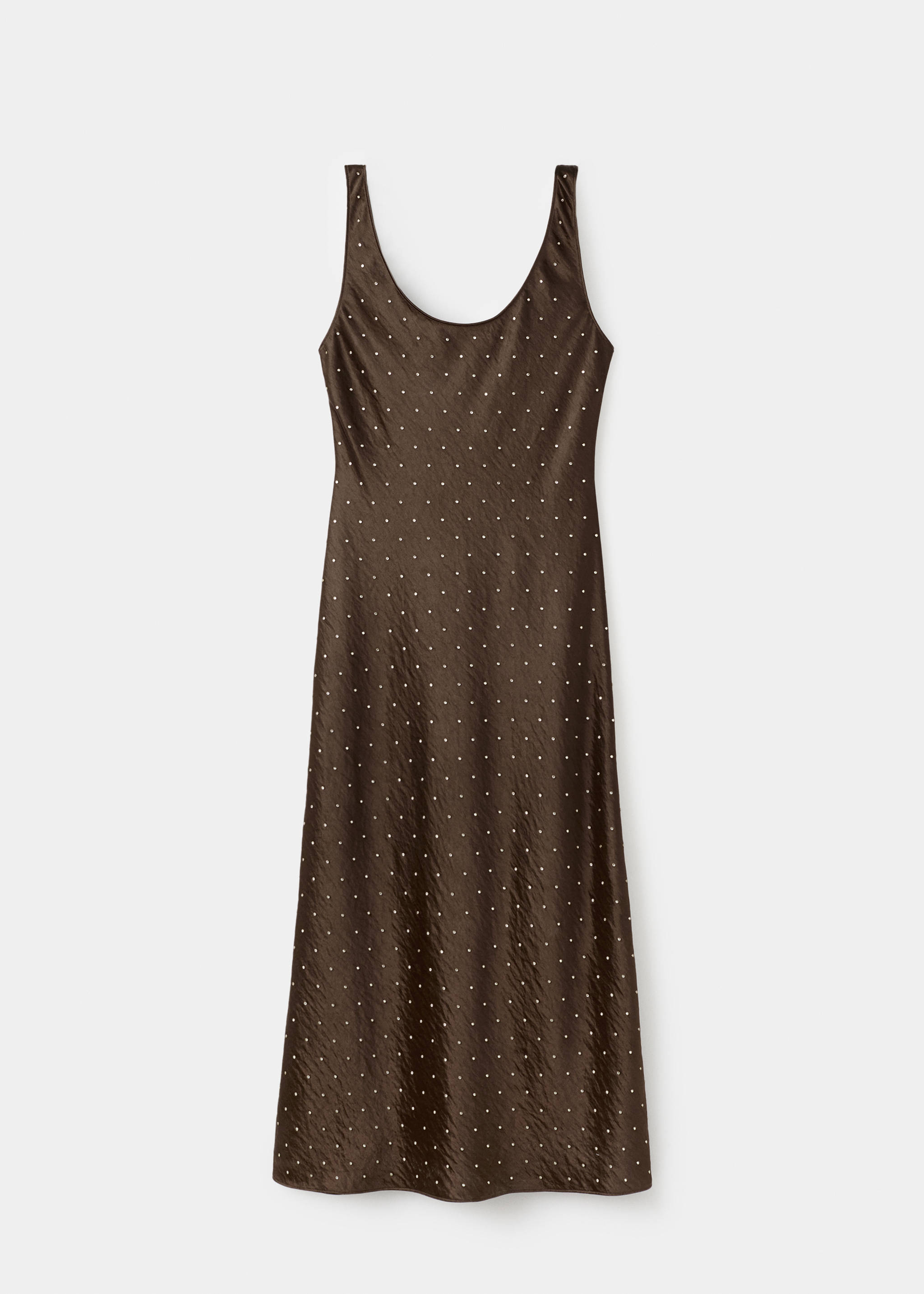 Satin crinkle-effect dress with crystals - Article without model