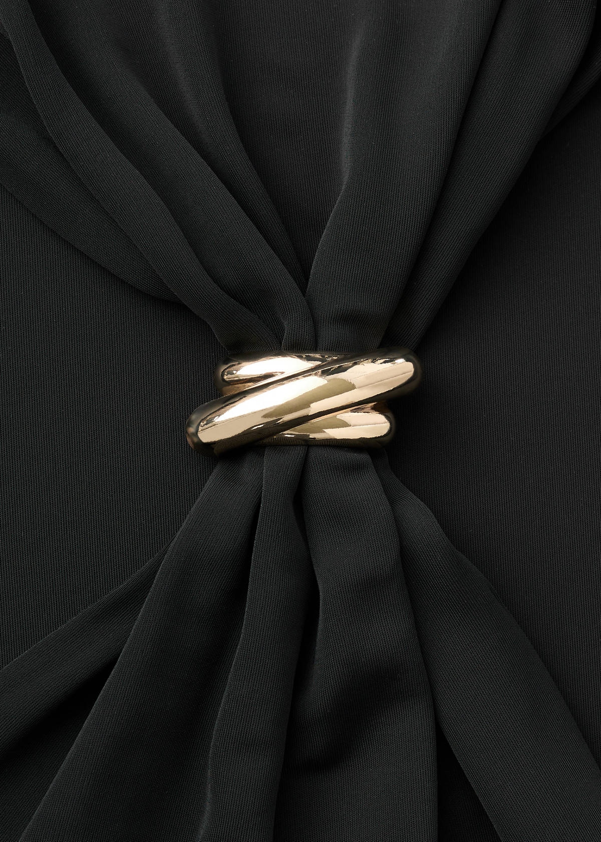 Draped dress with metallic detail — Black