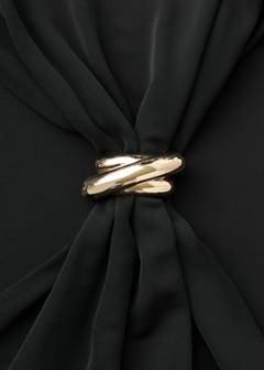 Draped dress with metallic detail — Black 6