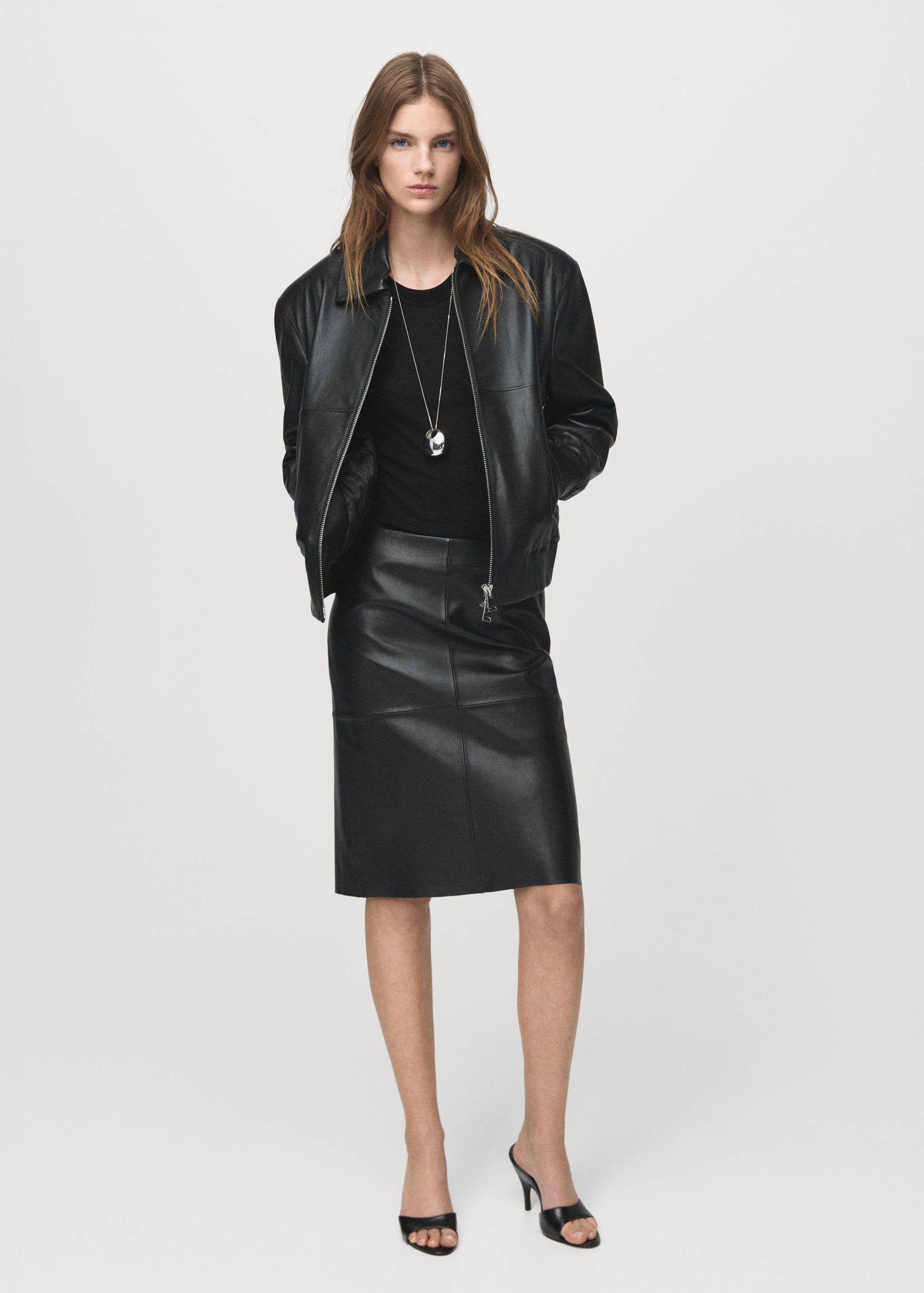 Leather bomber jacket - General plane